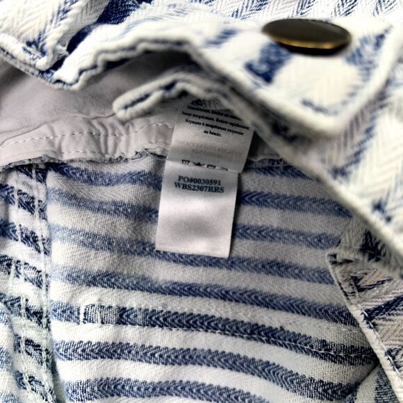 Faherty Shorts Topsail Striped‎ Denim Size 28 Indigo Dyed - Picture 8 of 9